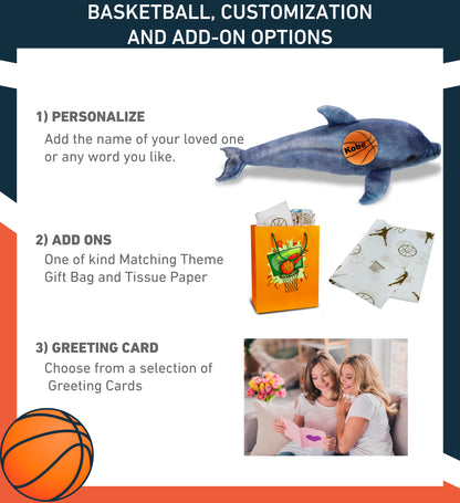 WILD COLLECTION PLUSH - DOLPHIN 19" WITH BASKETBALL PLUSH