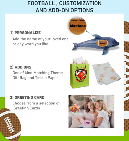 WILD COLLECTION PLUSH - DOLPHIN 19" WITH FOOTBALL PLUSH