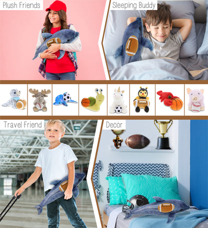 WILD COLLECTION PLUSH - DOLPHIN 19" WITH FOOTBALL PLUSH