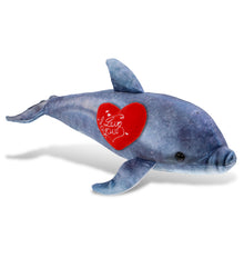 PLUSH I LOVE YOU RED HEART - WILD COLLECTION PLUSH - DOLPHIN 19"