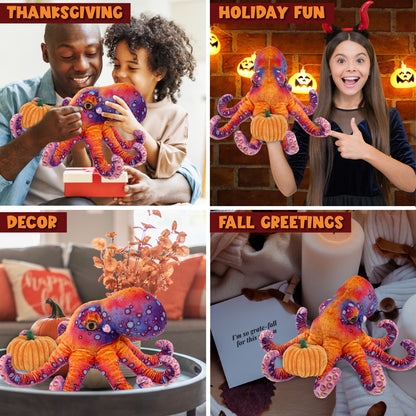 WILD COLLECTION PLUSH - OCTOPUS 15" WITH PUMPKIN PLUSH