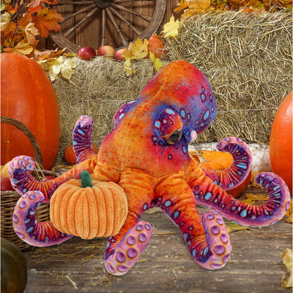 WILD COLLECTION PLUSH - OCTOPUS 15" WITH PUMPKIN PLUSH