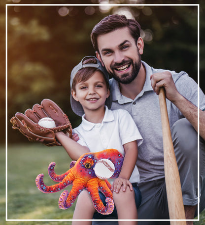 WILD COLLECTION PLUSH - OCTOPUS 15" WITH BASEBALL PLUSH