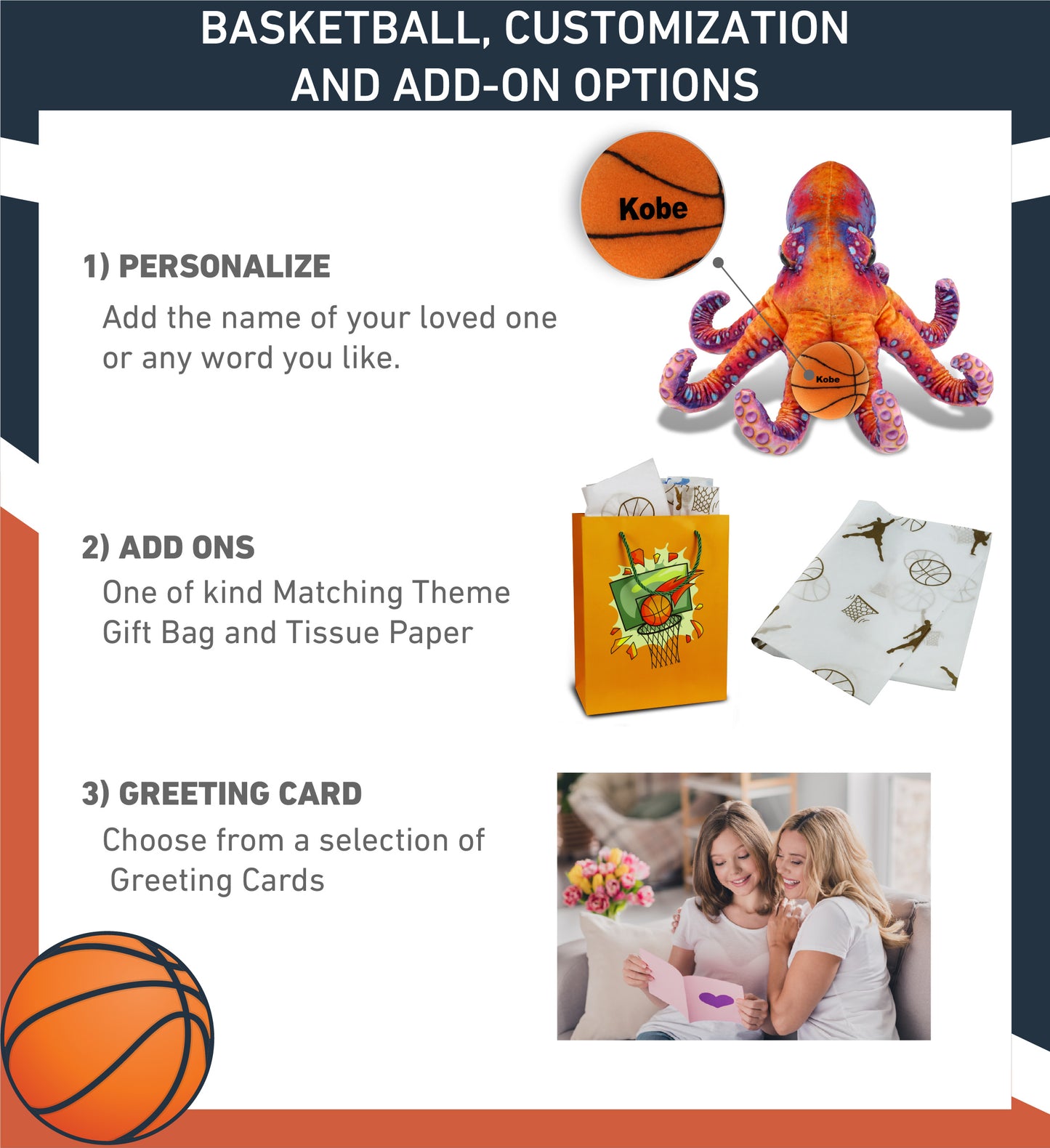 WILD COLLECTION PLUSH - OCTOPUS 15" WITH BASKETBALL PLUSH