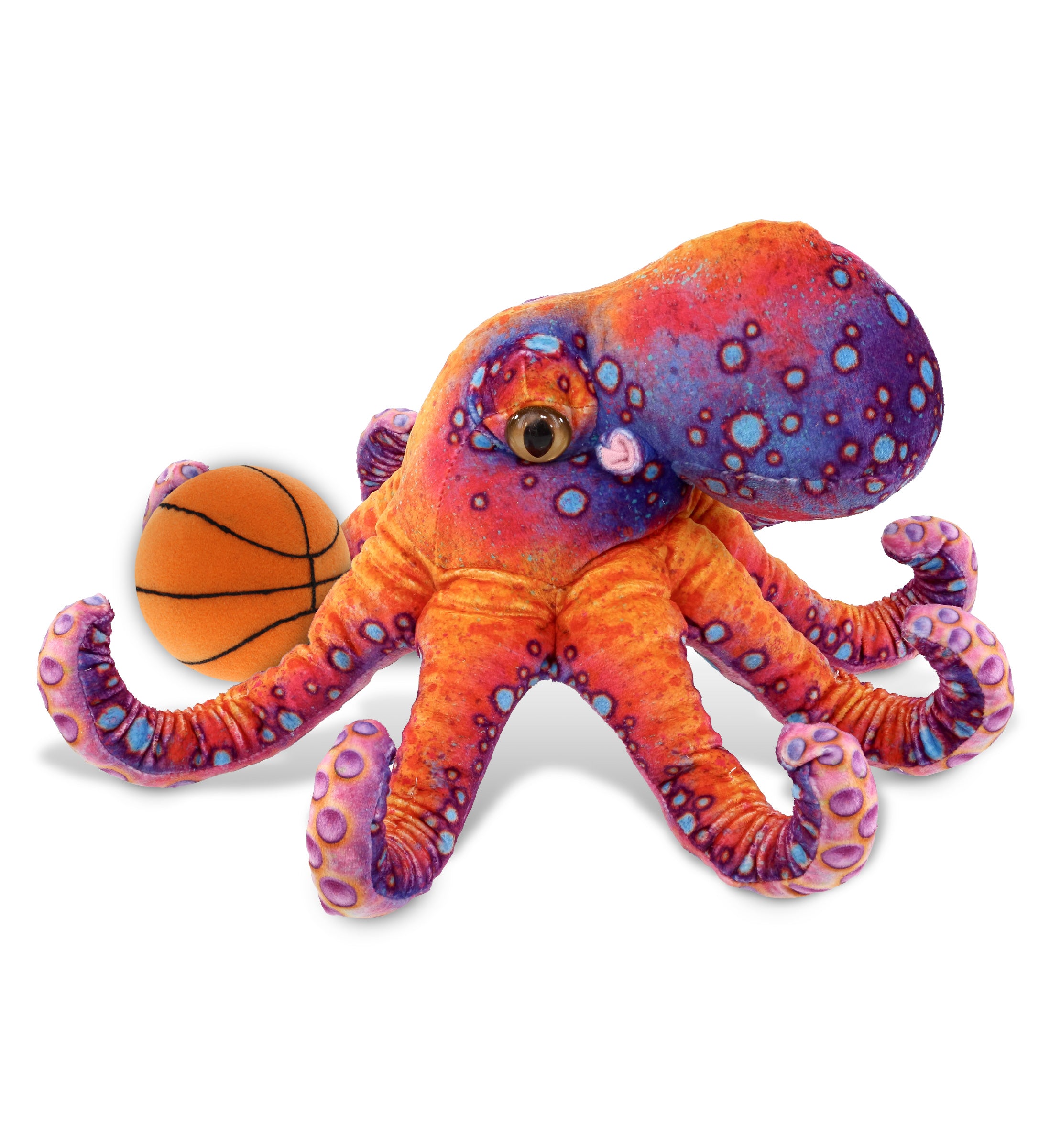 WILD COLLECTION PLUSH - OCTOPUS 15" WITH BASKETBALL PLUSH