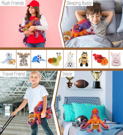 WILD COLLECTION PLUSH - OCTOPUS 15" WITH FOOTBALL PLUSH