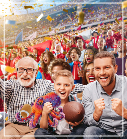 WILD COLLECTION PLUSH - OCTOPUS 15" WITH FOOTBALL PLUSH