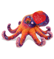 PLUSH I LOVE YOU RED HEART - WILD COLLECTION PLUSH - OCTOPUS 15"