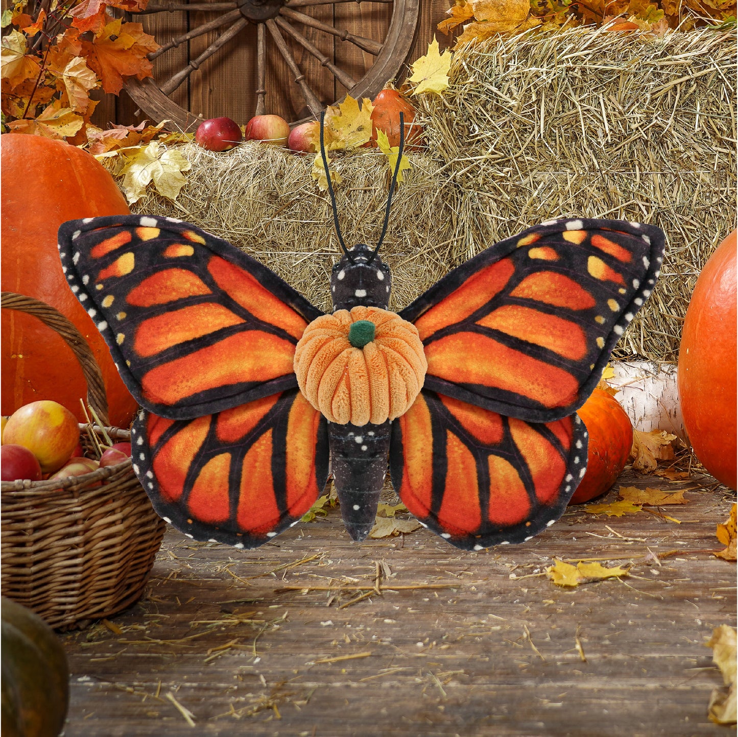 WILD COLLECTION PLUSH - ORANGE BUTTERFLY 12" WITH PUMPKIN PLUSH