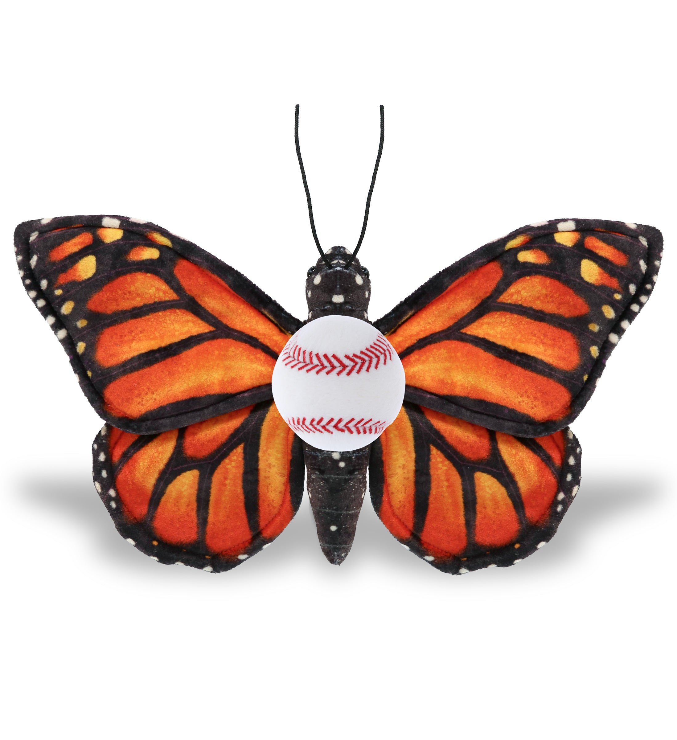 WILD COLLECTION PLUSH - ORANGE BUTTERFLY 12" WITH BASEBALL PLUSH