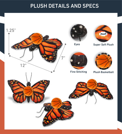 WILD COLLECTION PLUSH - ORANGE BUTTERFLY 12" WITH BASKETBALL PLUSH