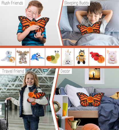 WILD COLLECTION PLUSH - ORANGE BUTTERFLY 12" WITH BASKETBALL PLUSH