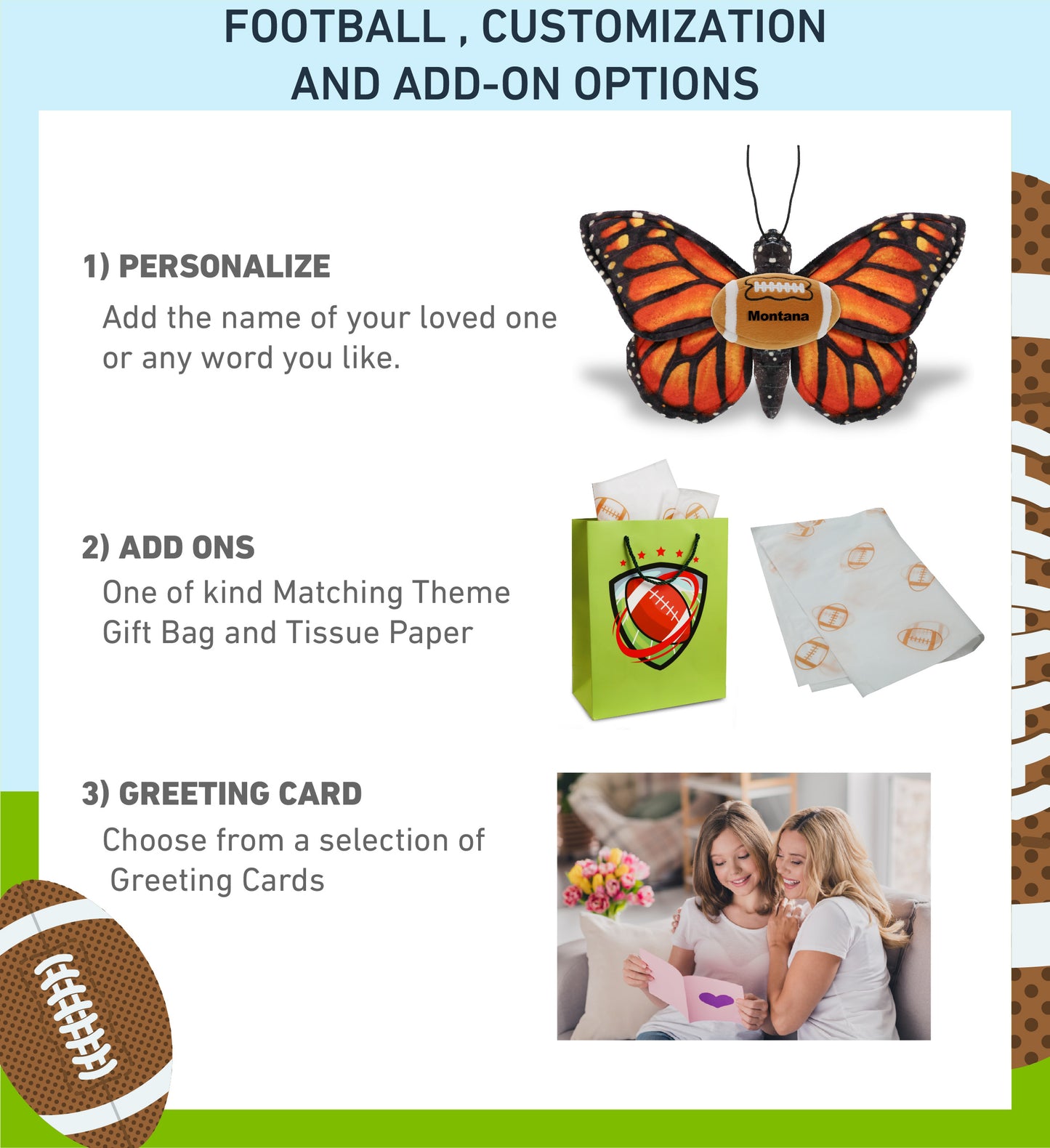 WILD COLLECTION PLUSH - ORANGE BUTTERFLY 12" WITH FOOTBALL PLUSH