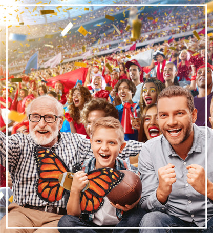 WILD COLLECTION PLUSH - ORANGE BUTTERFLY 12" WITH FOOTBALL PLUSH