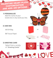 PLUSH I LOVE YOU RED HEART - WILD COLLECTION PLUSH - ORANGE BUTTERFLY 12"