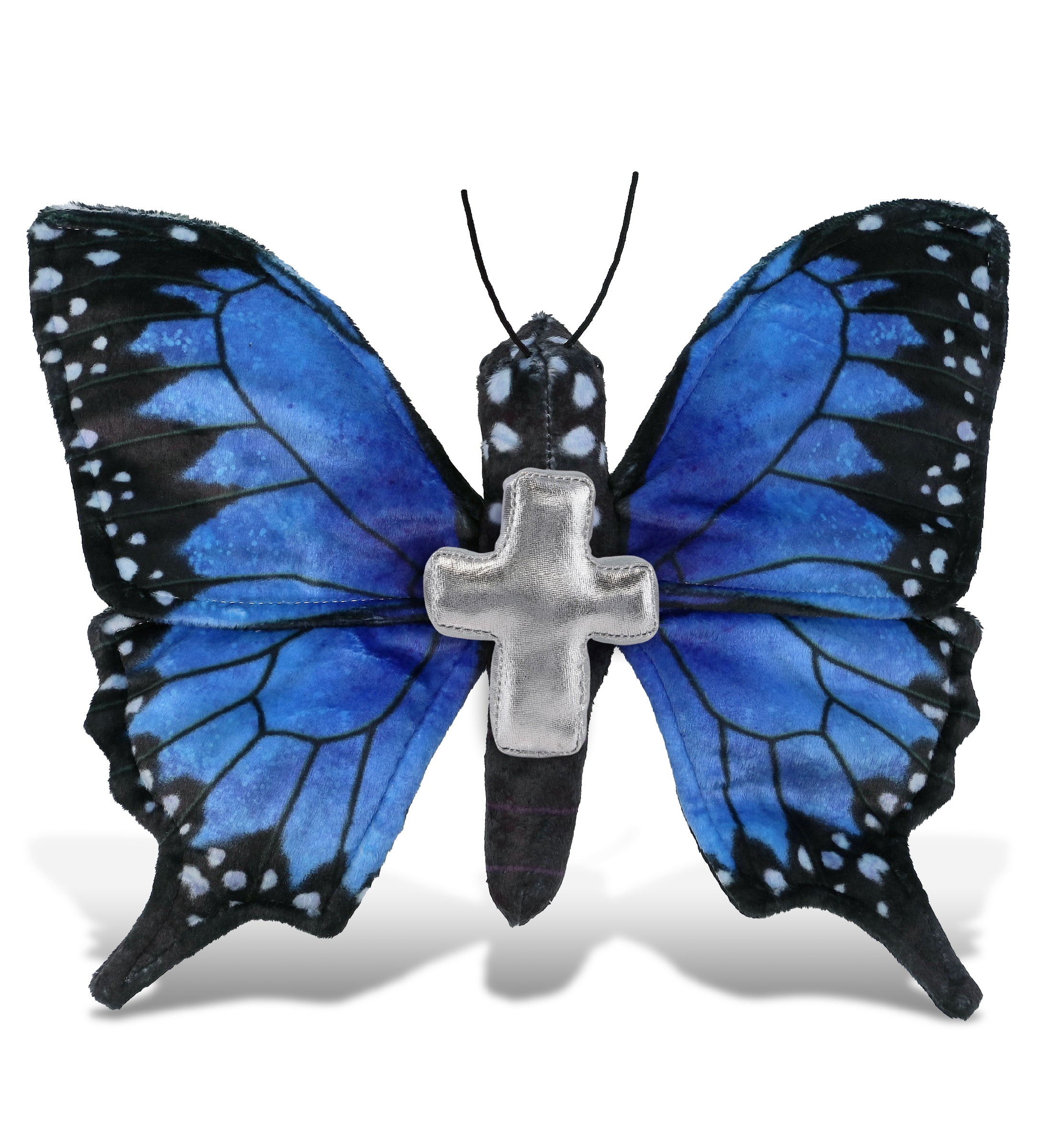 PLUSH CROSS - WILD COLLECTION PLUSH - BLUE BUTTERFLY 12"