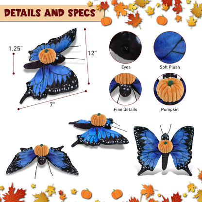 WILD COLLECTION PLUSH - BLUE BUTTERFLY 12" WITH PUMPKIN PLUSH