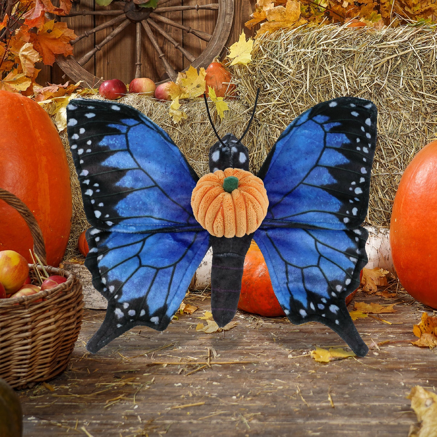 WILD COLLECTION PLUSH - BLUE BUTTERFLY 12" WITH PUMPKIN PLUSH