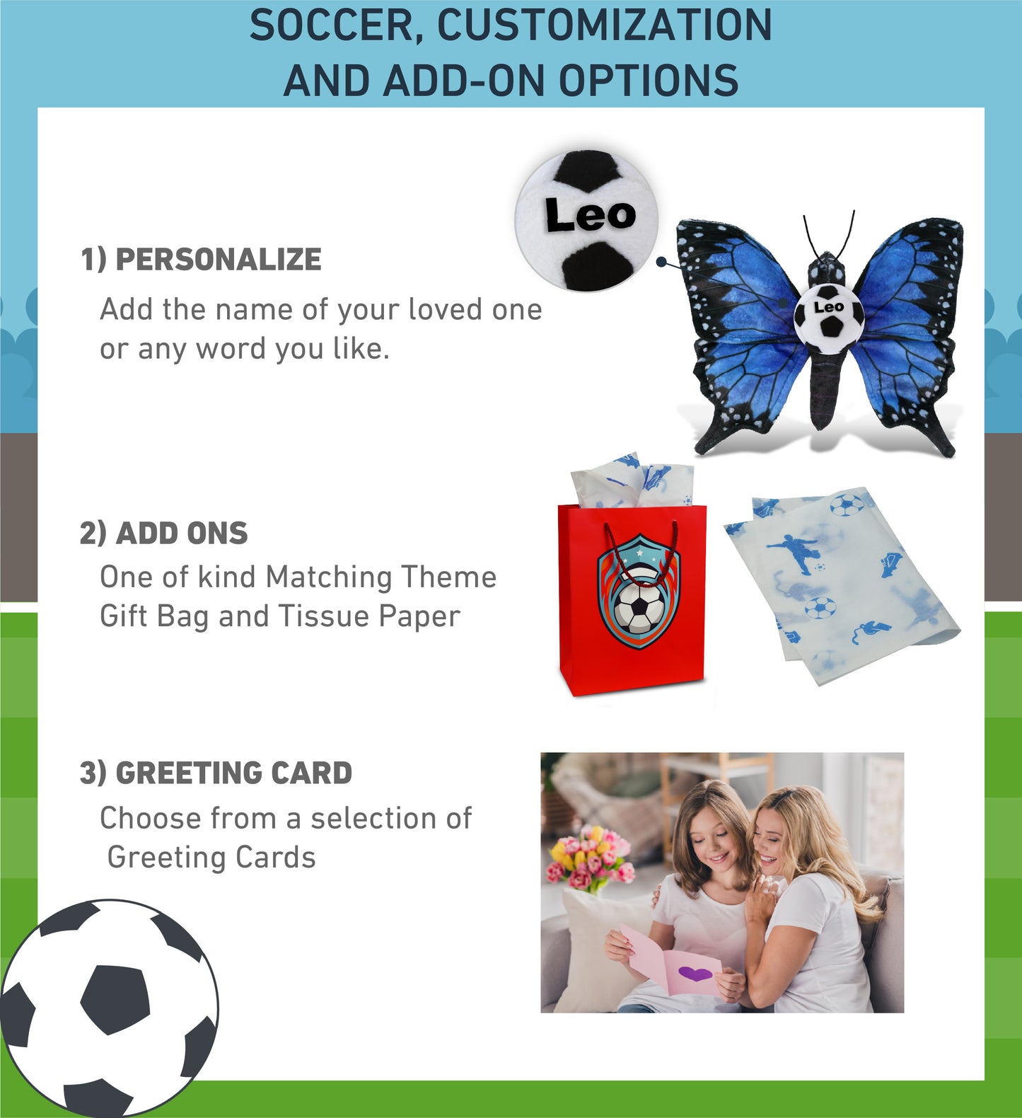 WILD COLLECTION PLUSH - BLUE BUTTERFLY 12" WITH SOCCER PLUSH