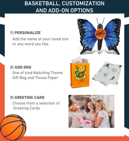 WILD COLLECTION PLUSH - BLUE BUTTERFLY 12" WITH BASKETBALL PLUSH