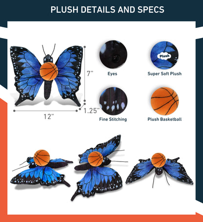 WILD COLLECTION PLUSH - BLUE BUTTERFLY 12" WITH BASKETBALL PLUSH