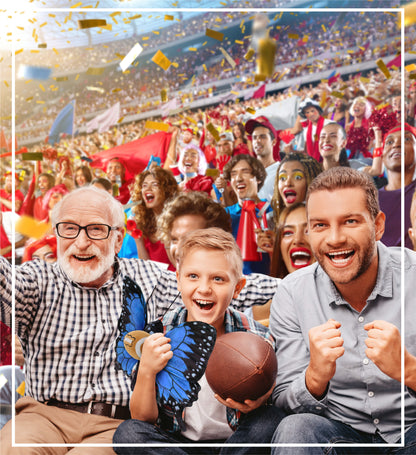 WILD COLLECTION PLUSH - BLUE BUTTERFLY 12" WITH FOOTBALL PLUSH