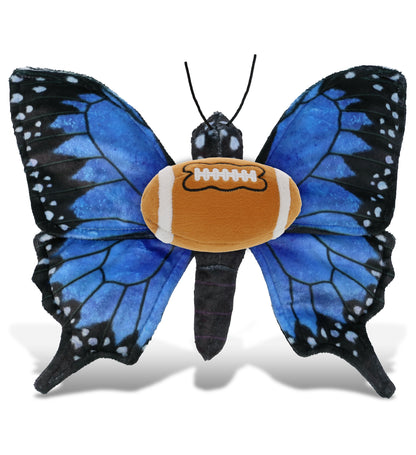 WILD COLLECTION PLUSH - BLUE BUTTERFLY 12" WITH FOOTBALL PLUSH
