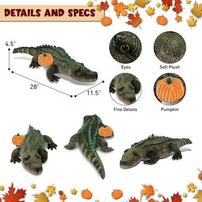 WILD COLLECTION PLUSH - ALLIGATOR 28" WITH PUMPKIN PLUSH
