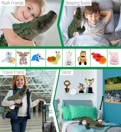 WILD COLLECTION PLUSH - ALLIGATOR 28" WITH BASEBALL PLUSH