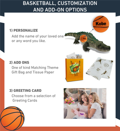 WILD COLLECTION PLUSH - ALLIGATOR 28" WITH BASKETBALL PLUSH