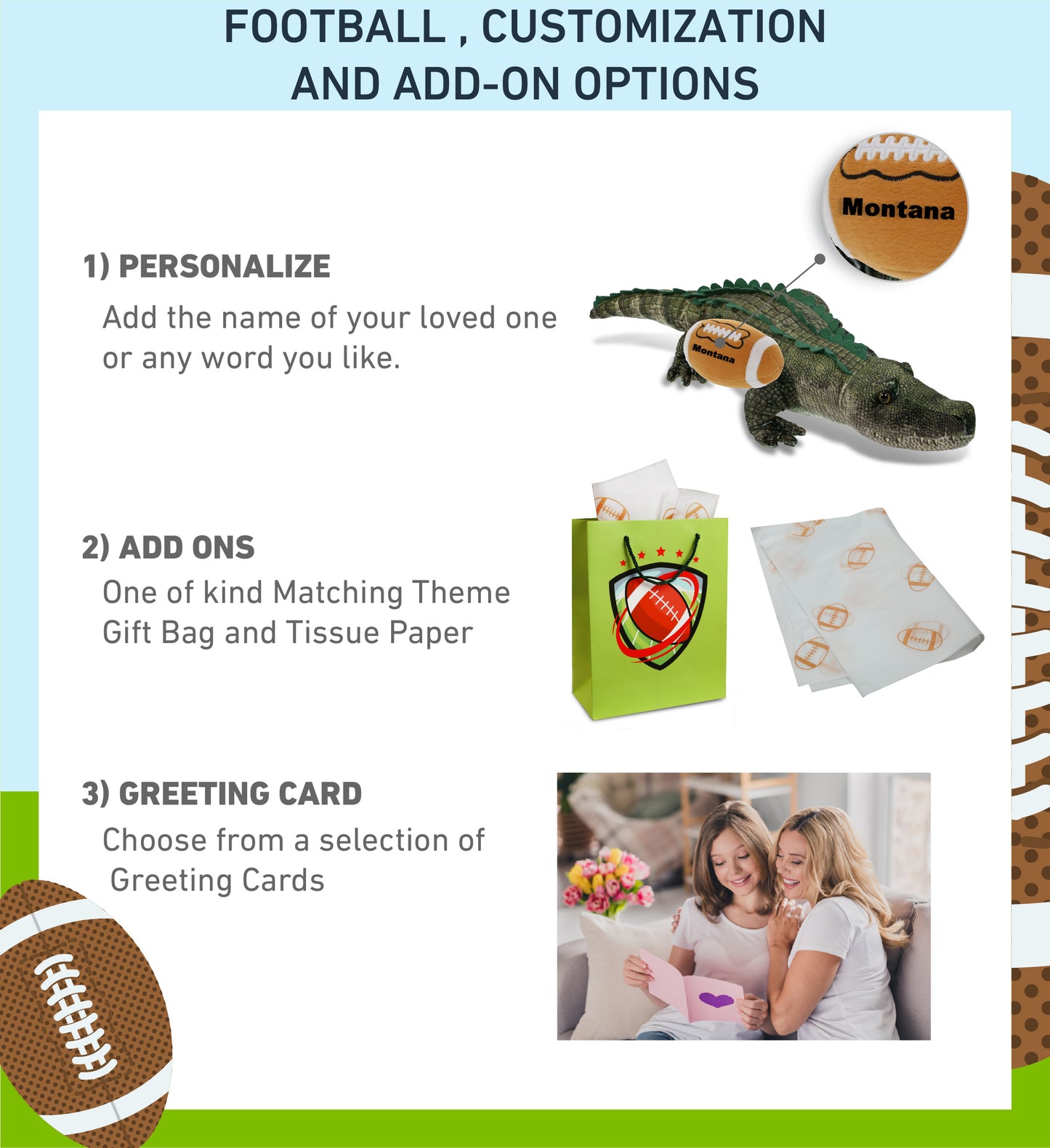 WILD COLLECTION PLUSH - ALLIGATOR 28" WITH FOOTBALL PLUSH