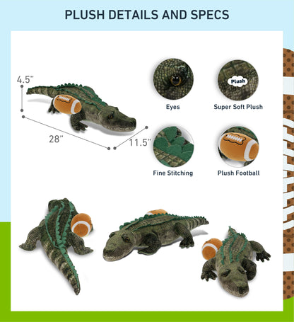 WILD COLLECTION PLUSH - ALLIGATOR 28" WITH FOOTBALL PLUSH