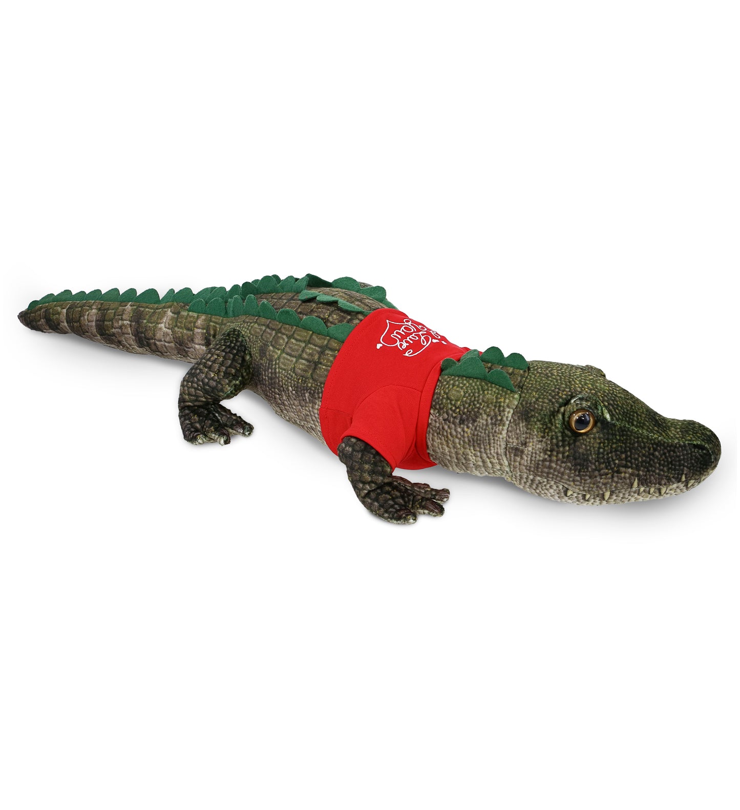 PLUSH I LOVE YOU RED SHIRT- WILD COLLECTION PLUSH - ALLIGATOR 28"