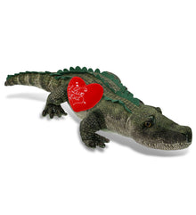 PLUSH I LOVE YOU RED HEART - WILD COLLECTION PLUSH - ALLIGATOR 28"