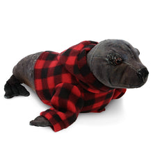 WILD COLLECTION PLUSH - SEA LION 15" WITH RED PLAID HOODIE