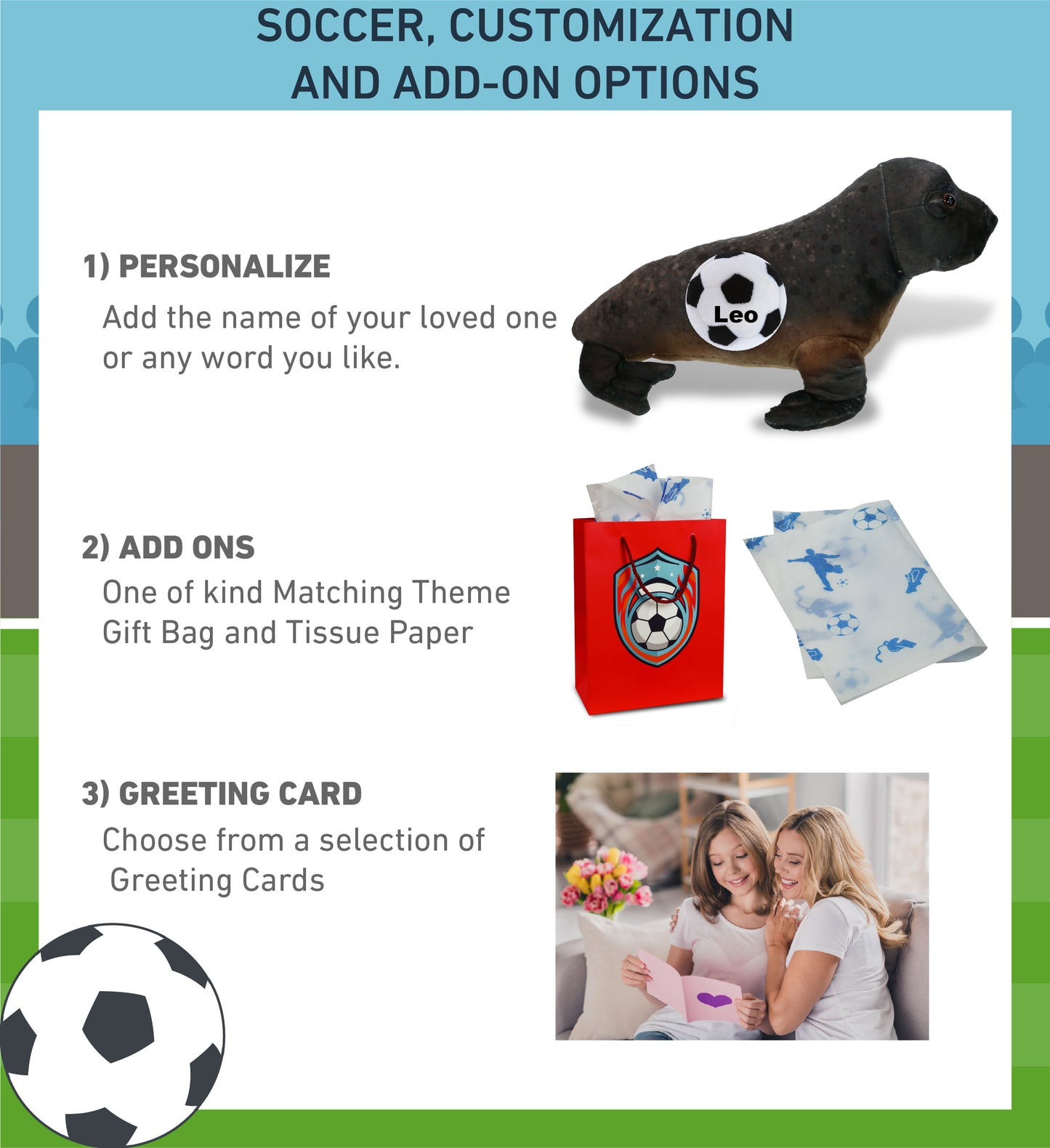 WILD COLLECTION PLUSH - SEA LION 15" WITH SOCCER PLUSH