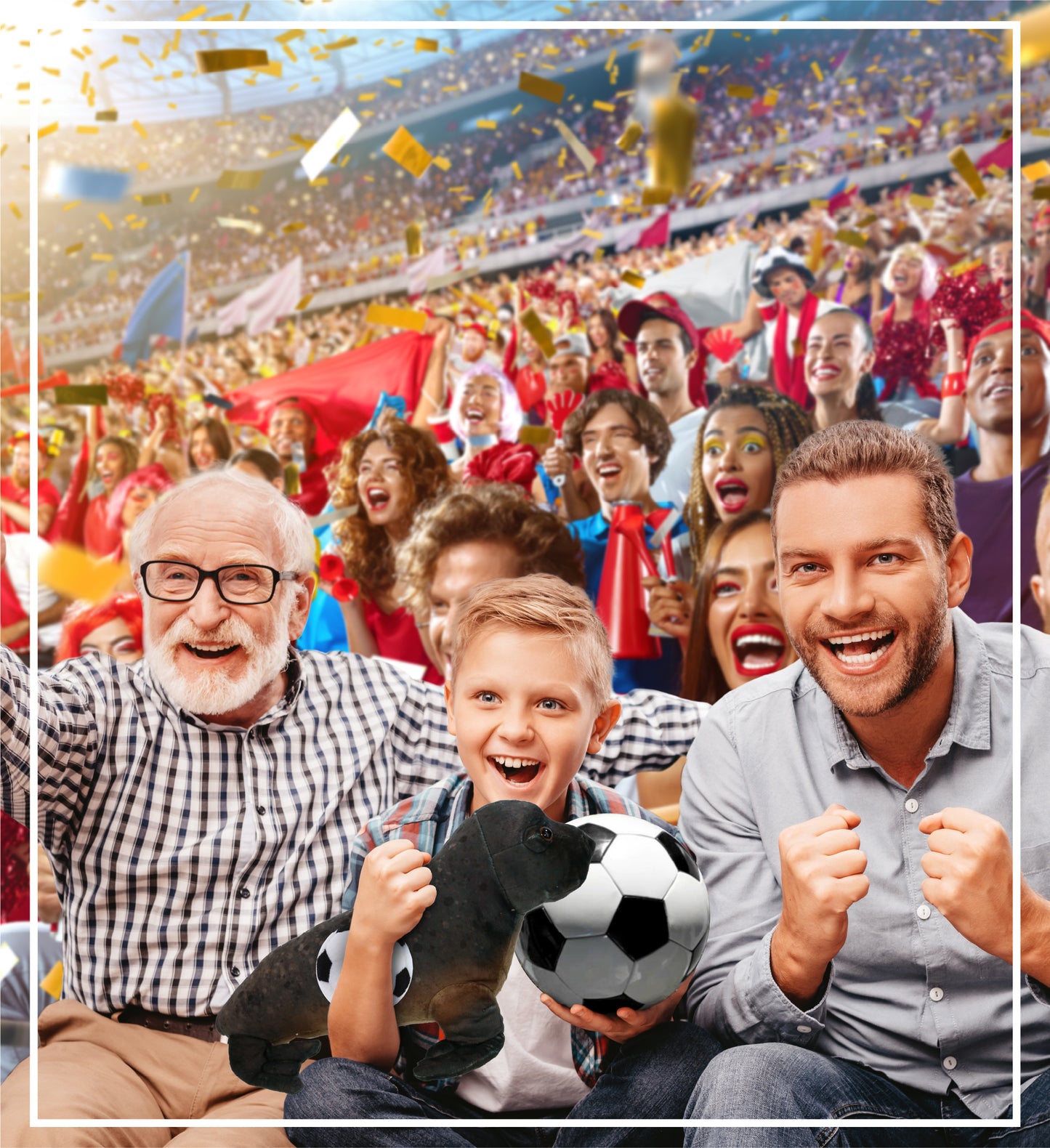 WILD COLLECTION PLUSH - SEA LION 15" WITH SOCCER PLUSH