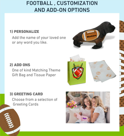 WILD COLLECTION PLUSH - SEA LION 15" WITH FOOTBALL PLUSH