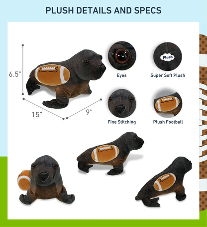 WILD COLLECTION PLUSH - SEA LION 15" WITH FOOTBALL PLUSH