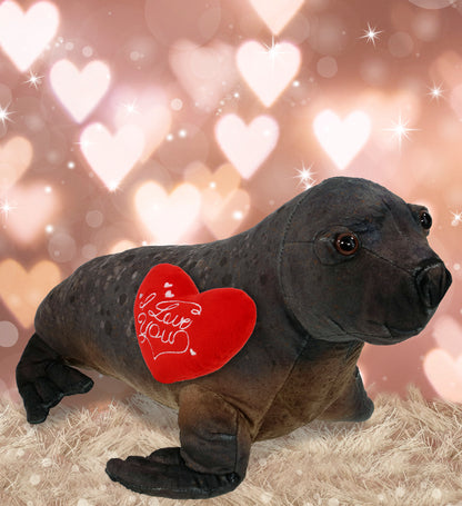 PLUSH I LOVE YOU RED HEART - WILD COLLECTION PLUSH - SEA LION 15"
