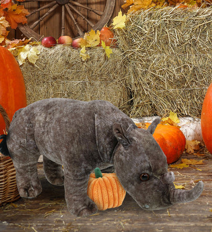 WILD COLLECTION PLUSH - RHINO 15" WITH PUMPKIN PLUSH