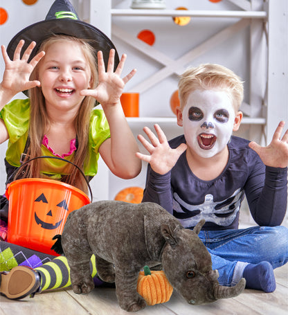 WILD COLLECTION PLUSH - RHINO 15" WITH PUMPKIN PLUSH