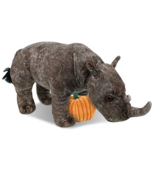 WILD COLLECTION PLUSH - RHINO 15" WITH PUMPKIN PLUSH