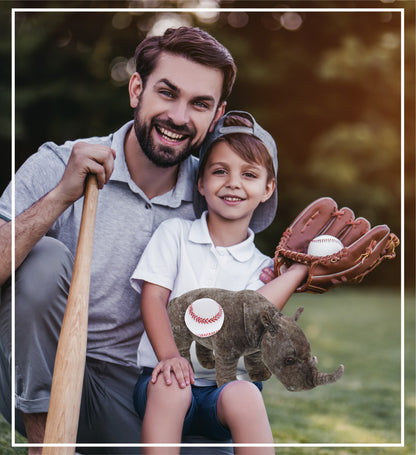 WILD COLLECTION PLUSH - RHINO 15" WITH BASEBALL PLUSH