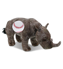 WILD COLLECTION PLUSH - RHINO 15" WITH BASEBALL PLUSH