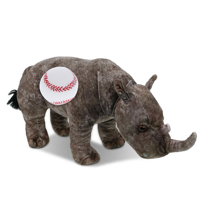 WILD COLLECTION PLUSH - RHINO 15" WITH BASEBALL PLUSH