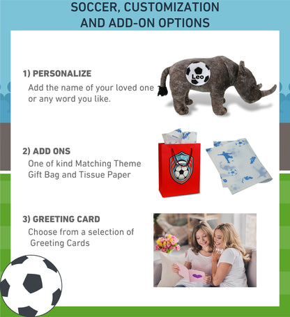 WILD COLLECTION PLUSH - RHINO 15" WITH SOCCER PLUSH