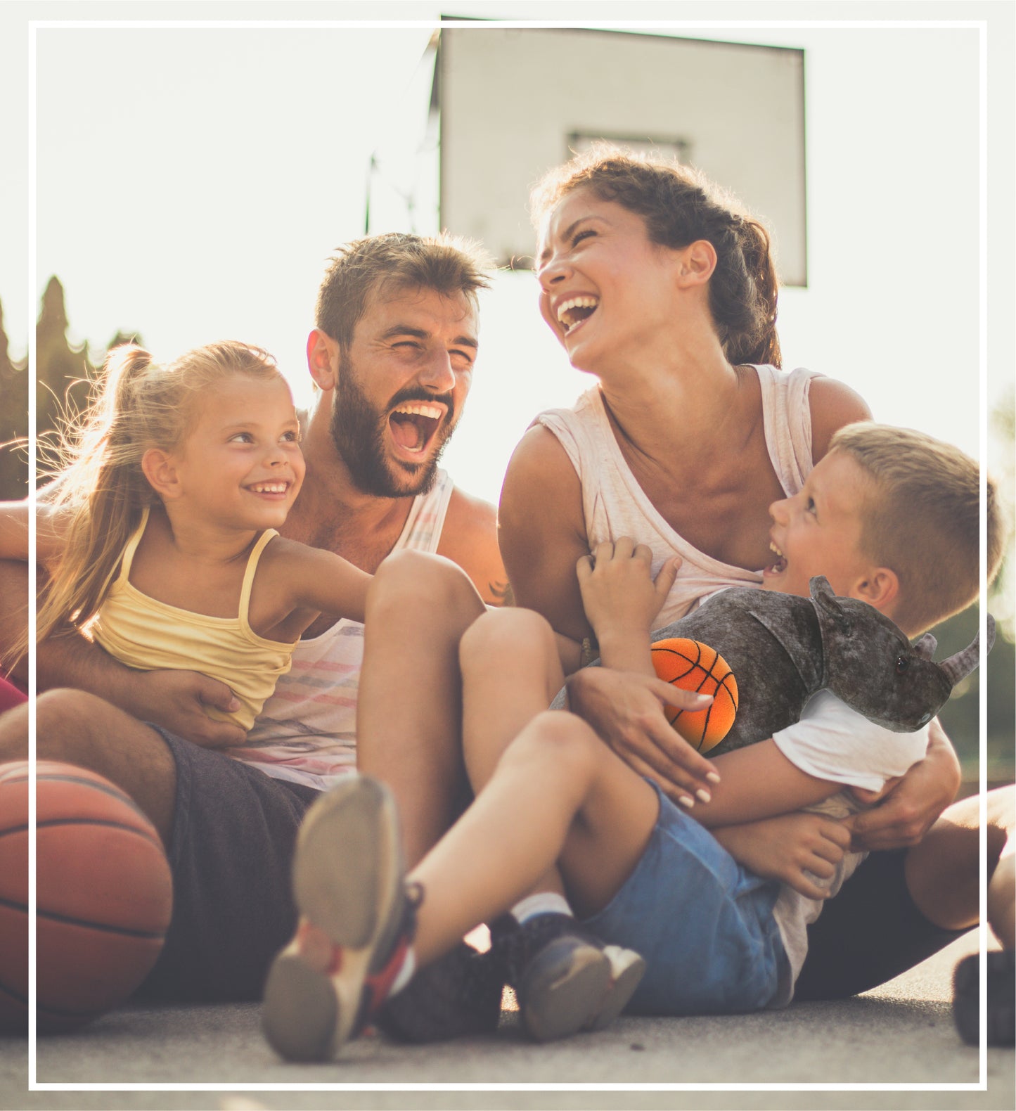 WILD COLLECTION PLUSH - RHINO 15" WITH BASKETBALL PLUSH