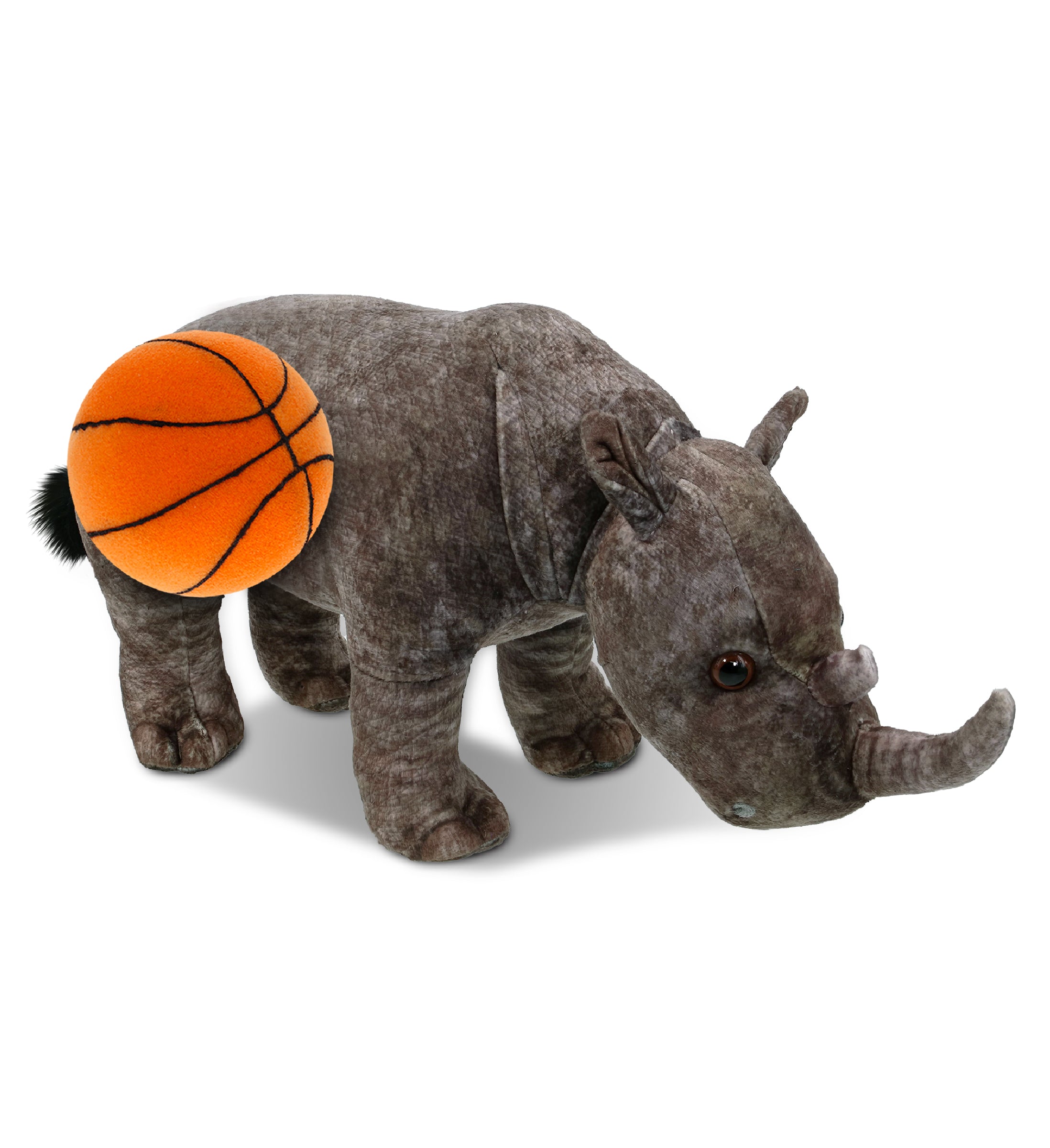 WILD COLLECTION PLUSH - RHINO 15" WITH BASKETBALL PLUSH