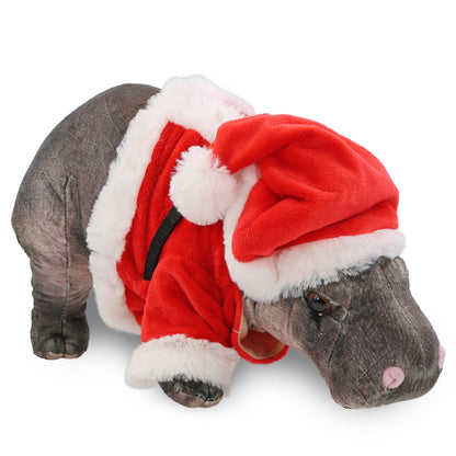 WILD COLLECTION PLUSH - HIPPO 13" WITH SANTA DRESS UP